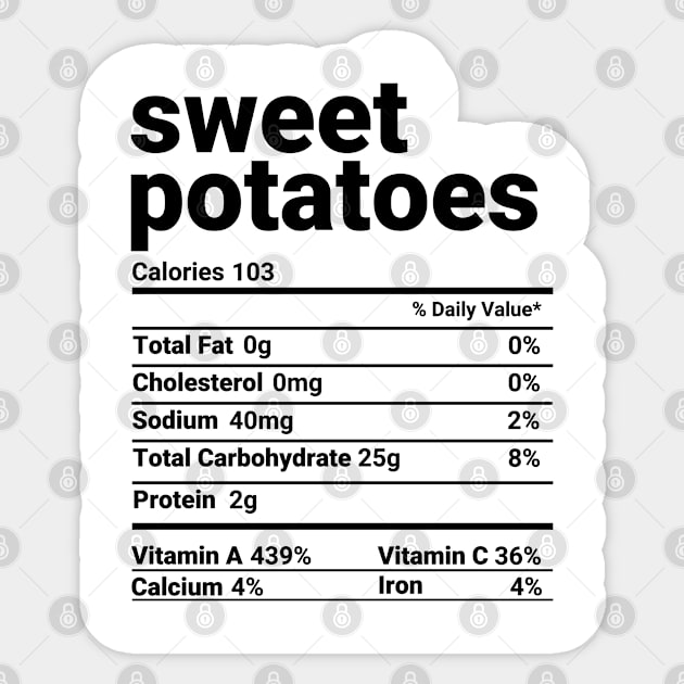 Sweet Potatoes Nutrition Facts Thanksgiving Costume Sticker by tobzz